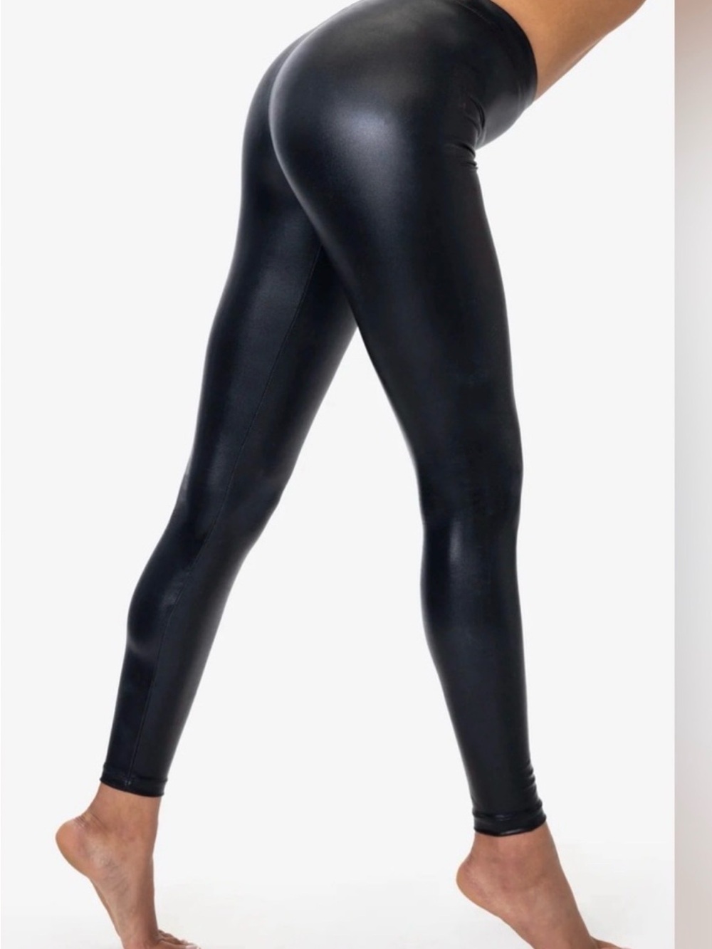 American Apparel Shiny Black Leggings
